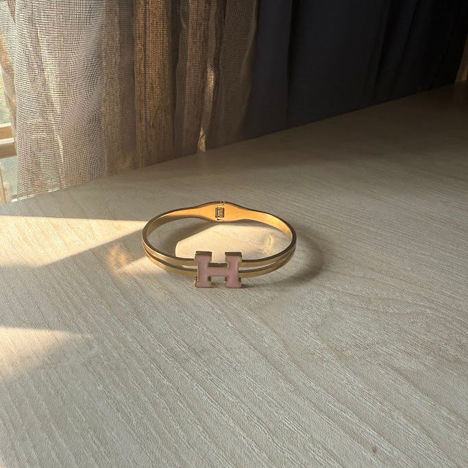Elegant Initial H Bangle Bracelet