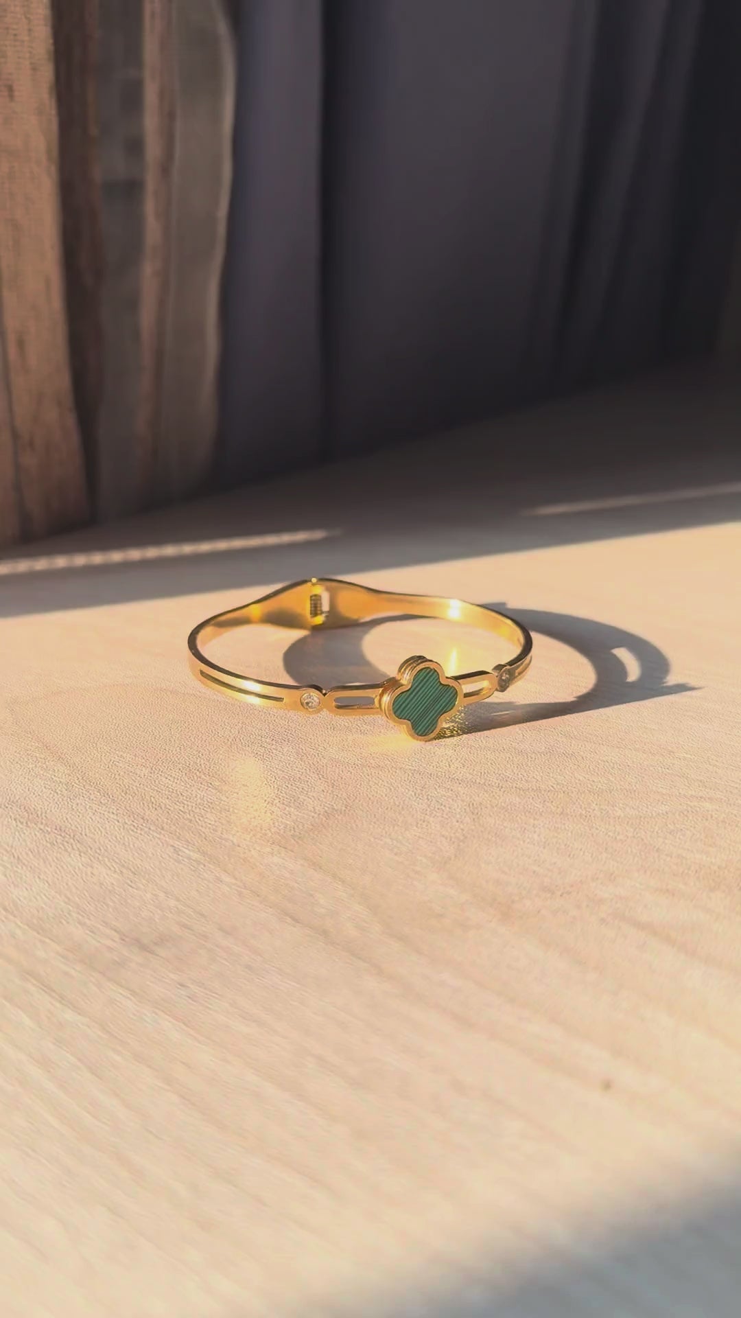 Van Cleef & Arpels Alhambra Clover Motif Bangle Bracelet