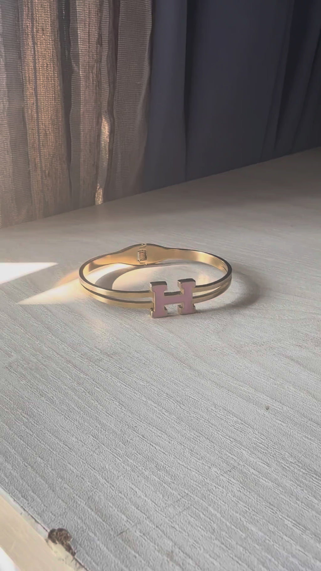 Elegant Initial H Bangle Bracelet