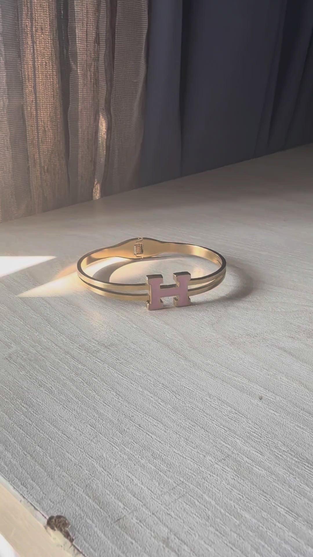 Elegant Initial H Bangle Bracelet