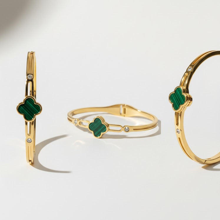 Van Cleef & Arpels Alhambra Clover Motif Bangle Bracelet